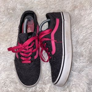Vans Heather Black and Hot Pink Missy Size 4.5